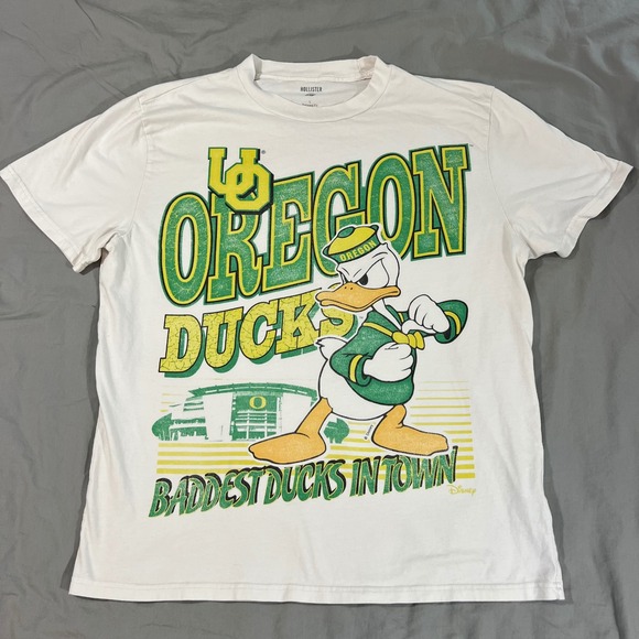 Oregon Ducks Donald Duck Graphic T Shirt Mens Size Large Relaxed Fit White - Picture 2 of 12